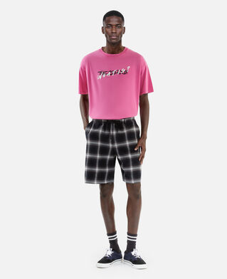 The Kooples MEN BLACK GREY WHITE black checked bermuda shorts