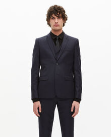 The Kooples HOMME DARK NAVY veste de costume en laine droite bleue
