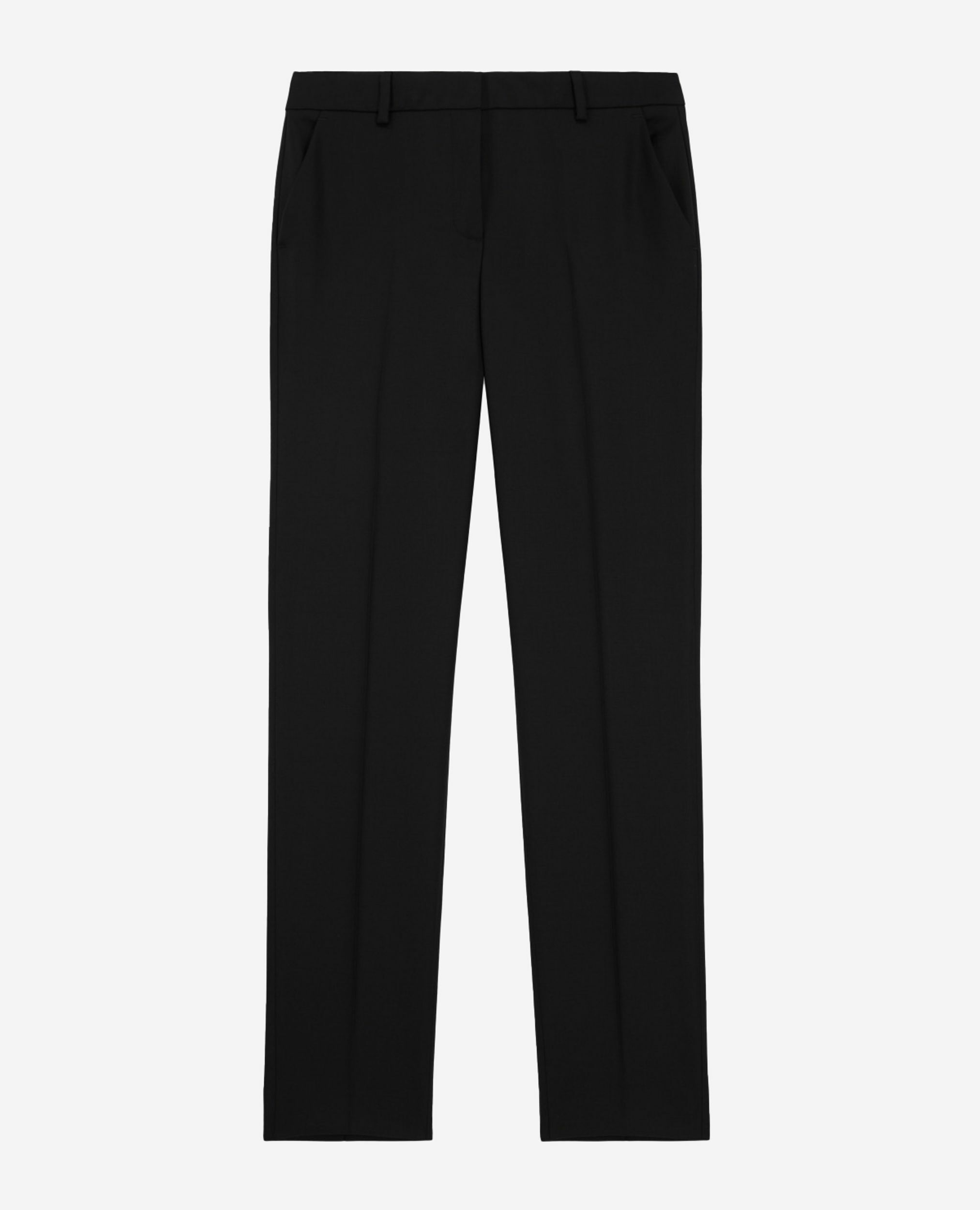 Pantalon tailleur en laine coupe ajustée noir , BLACK, hi-res image number null