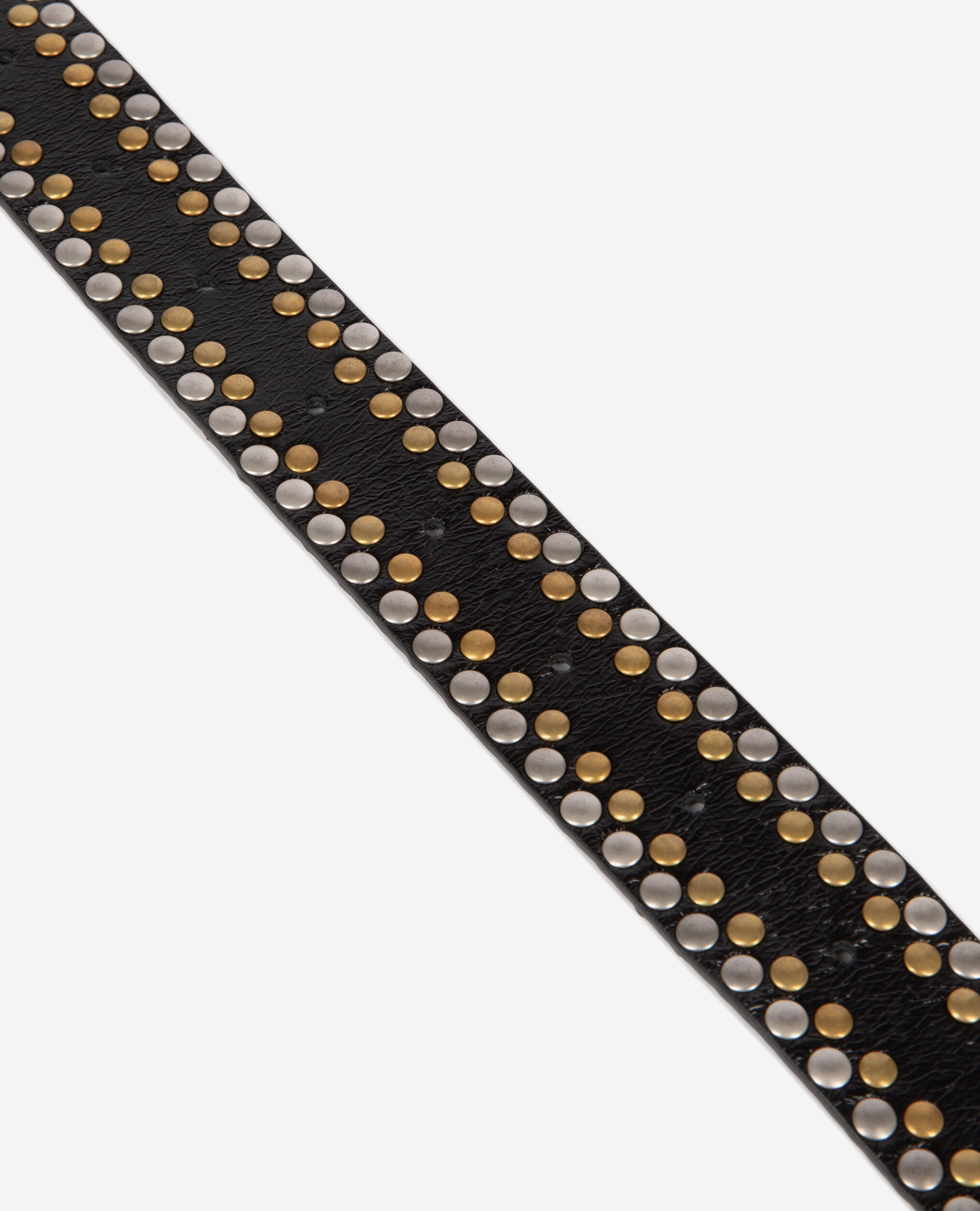 Ceinture en cuir noir avec clous, BLACK, hi-res image number null