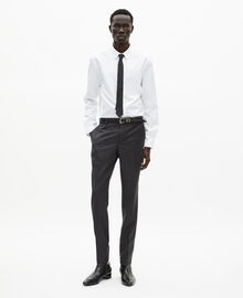 The Kooples HOMME GREY pantalon de costume en laine ajusté gris