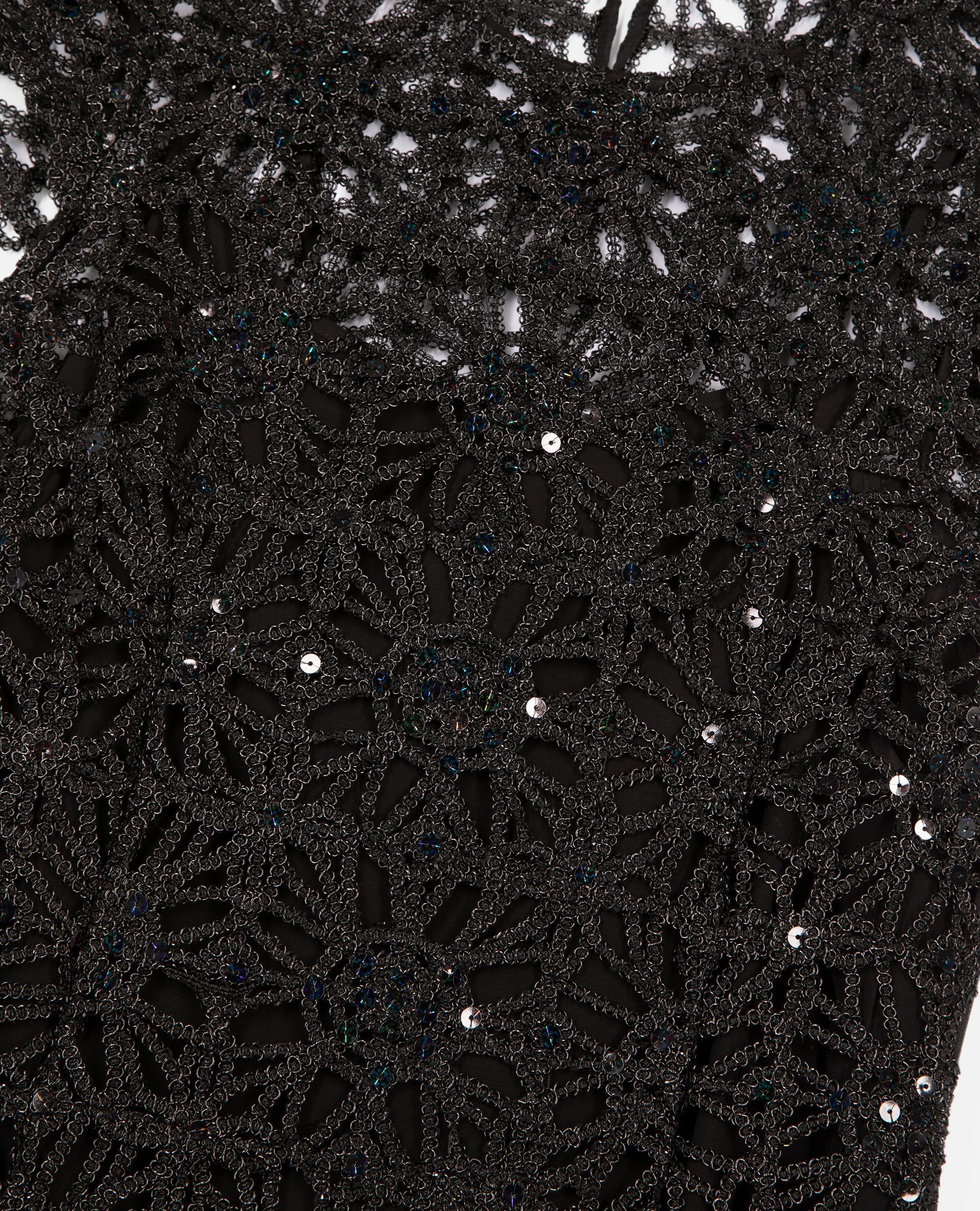 Robe courte en guipure noire, BLACK, hi-res image number null