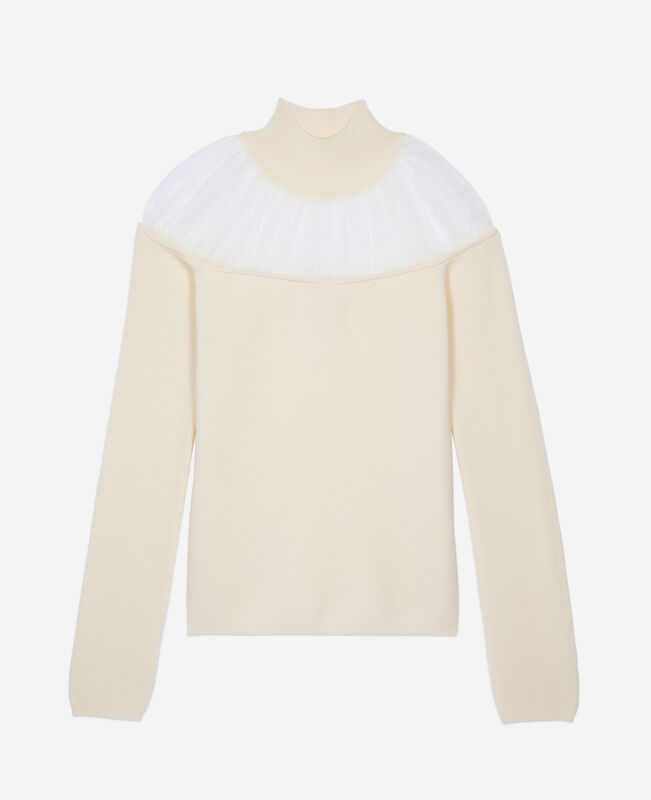 The Kooples FEMME ECRU pull avec fronces écru