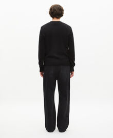 The Kooples HOMME BLACK-ECRU pull avec sérigraphie tête de mort noir