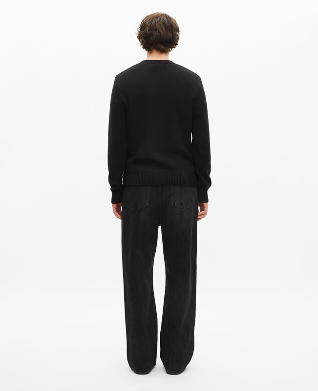 The Kooples HOMME BLACK-ECRU pull avec sérigraphie tête de mort noir