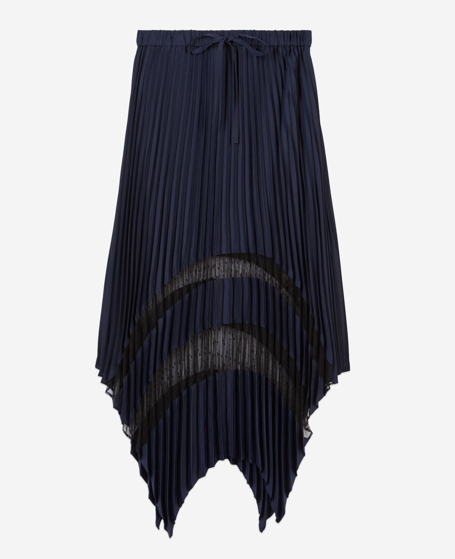 The Kooples DAMEN NAVY marineblauer, langer faltenrock