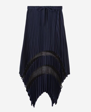 The Kooples DAMEN NAVY marineblauer, langer faltenrock