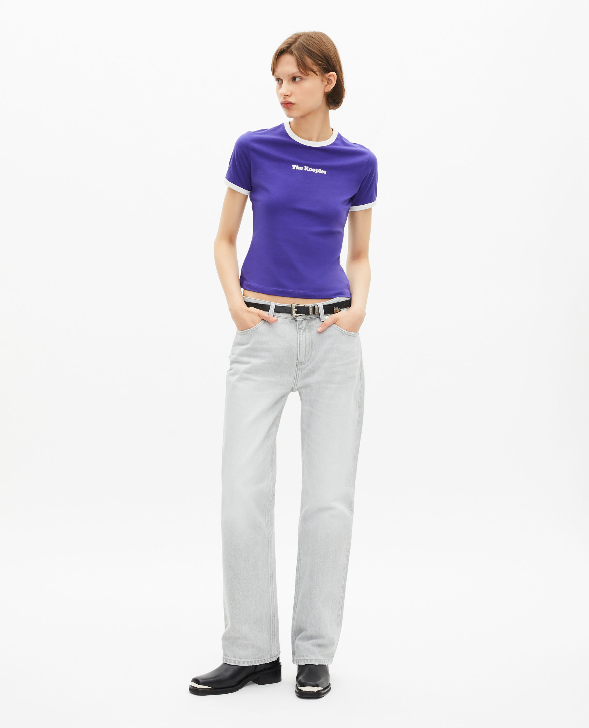 T-shirt avec sérigraphie violet, ELECTRIC BLUE, hi-res image number null