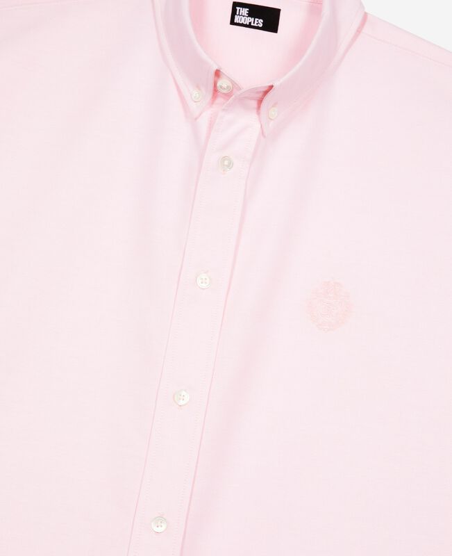 The Kooples HOMME PALE PINK chemise manches courtes avec blason rose