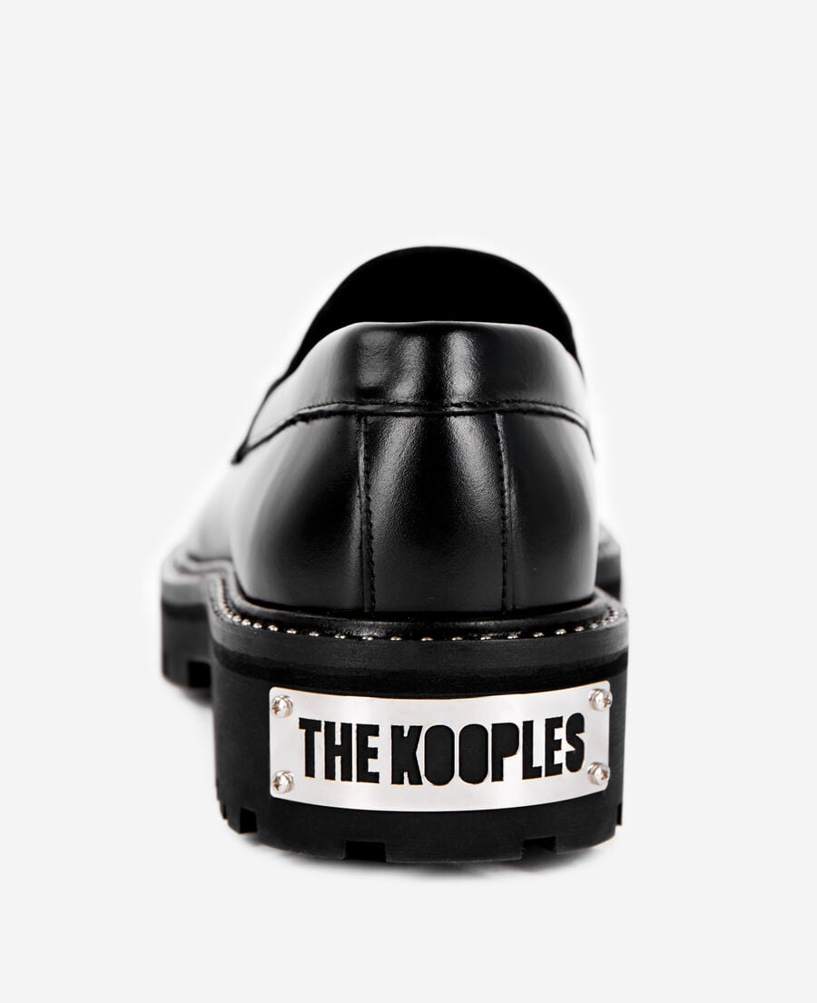The Kooples WOMEN BLACK black leather loafers