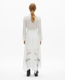 The Kooples FEMME ECRU robe longue plissée avec plumetis écrue