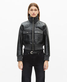 The Kooples FEMME BLACK blouson en cuir noir