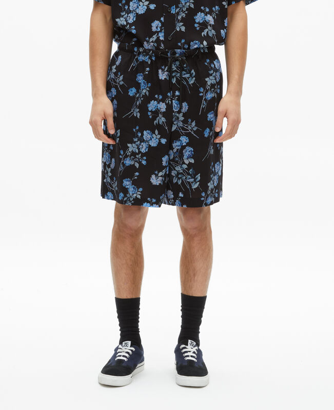 The Kooples HOMME BLACK BLUE bermuda imprimé fleuri noir