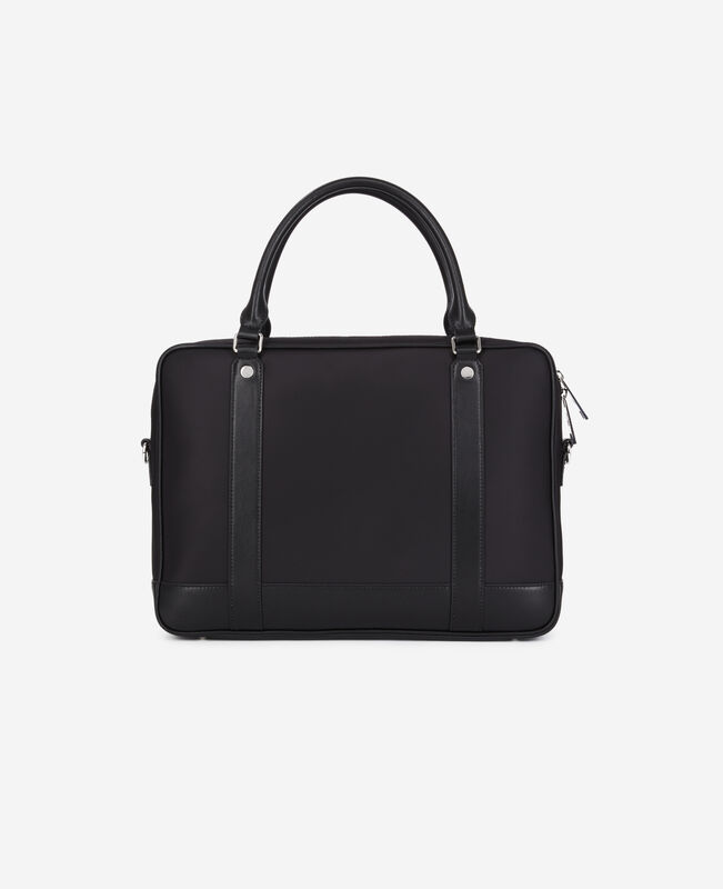 The Kooples HOMME BLACK porte-documents en cuir et fibre nylon noir