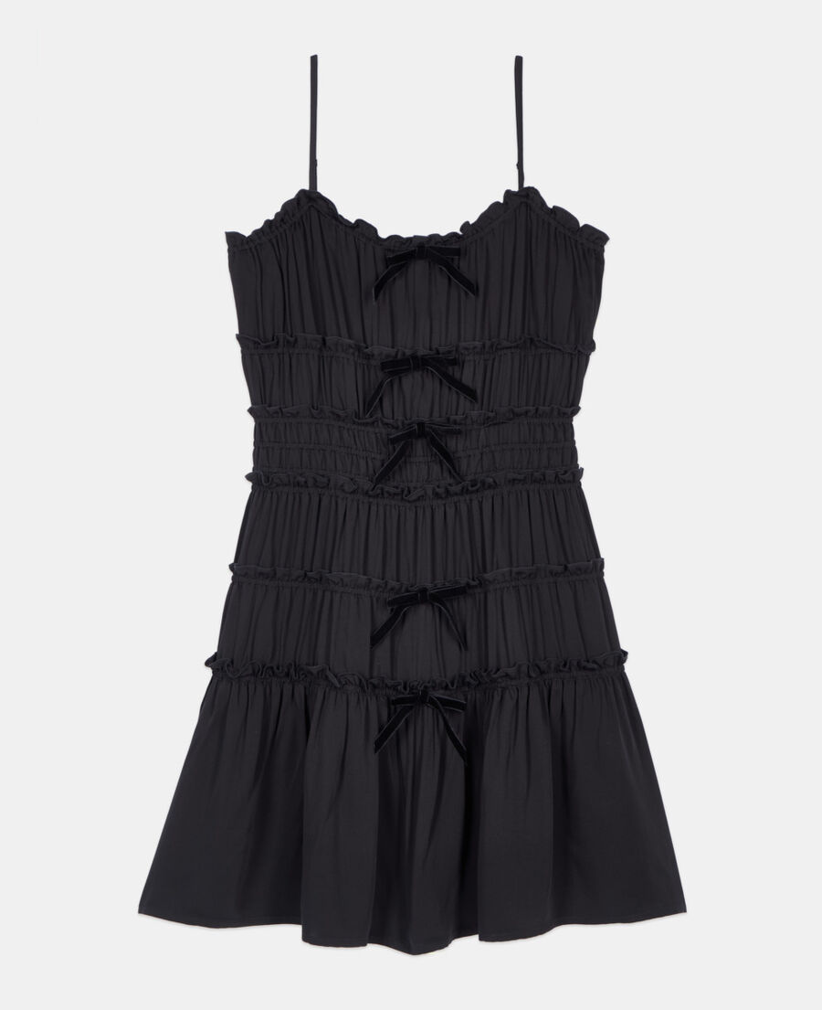 The Kooples WOMEN BLACK short black dress with bows