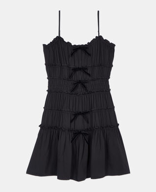 The Kooples WOMEN BLACK short black dress with bows