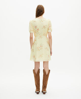 The Kooples FEMME YELLOW robe courte imprimé fleuri jaune