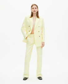 The Kooples FEMME YELLOW pantalon costume en coton bleu