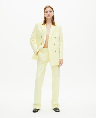 The Kooples WOMEN YELLOW wide-leg suit pants in yellow cotton