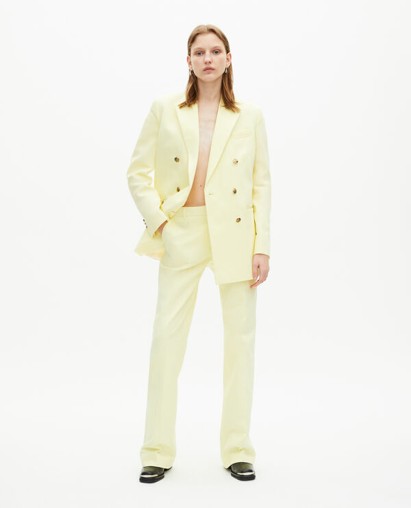 The Kooples FEMME YELLOW pantalon costume en coton bleu