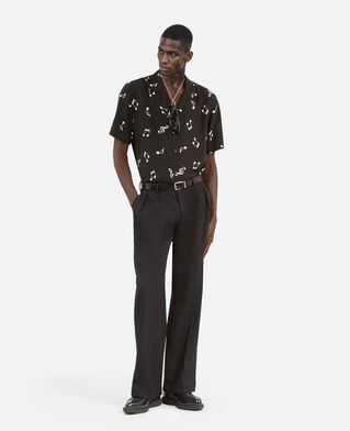 The Kooples MEN BLACK WHITE music print short sleeve shirt
