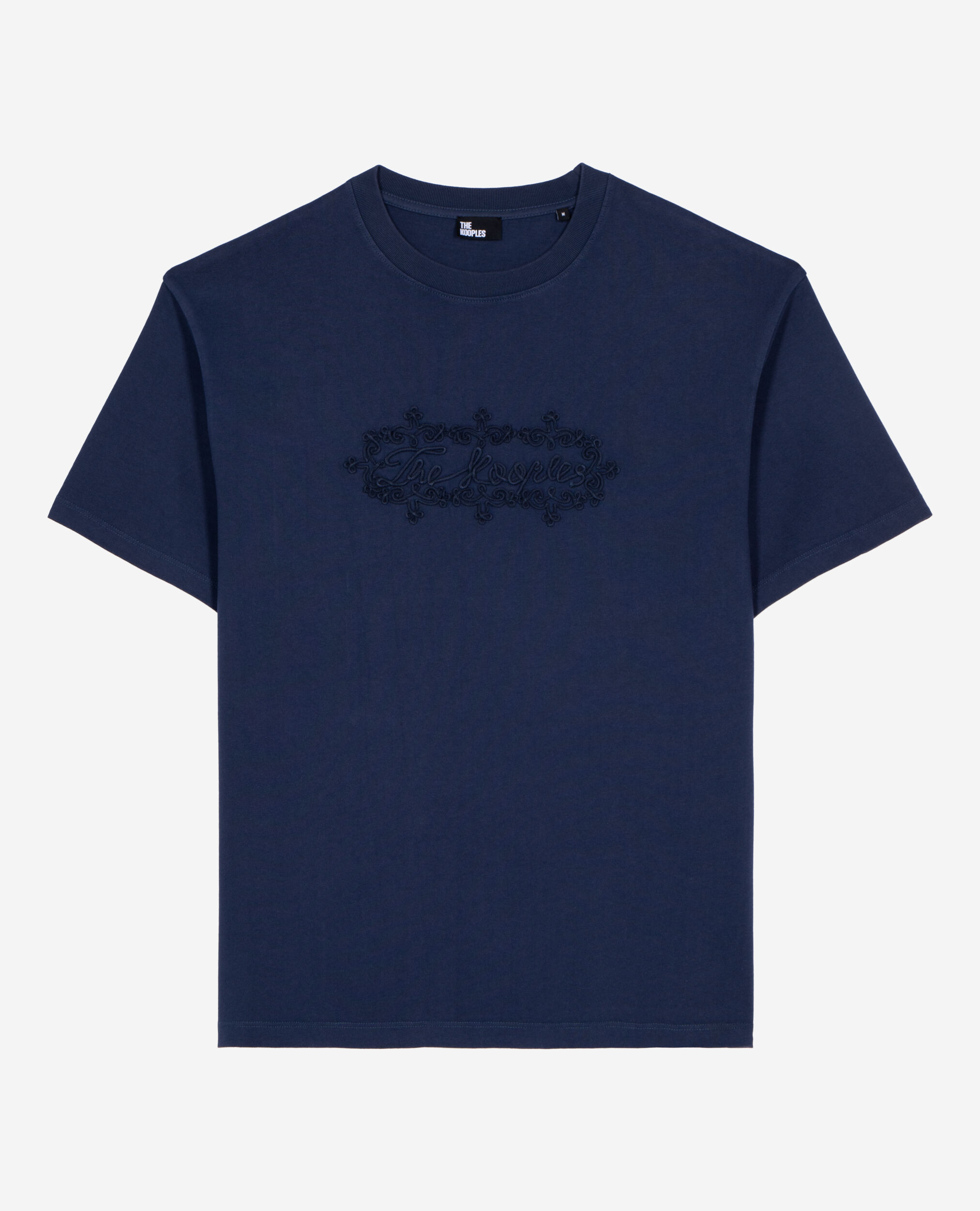 T-shirt avec broderie logo bleu marine, DARK NAVY, hi-res image number null