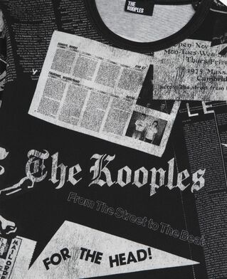 The Kooples WOMEN BLACK WASHED t-shirt with black and white screen print