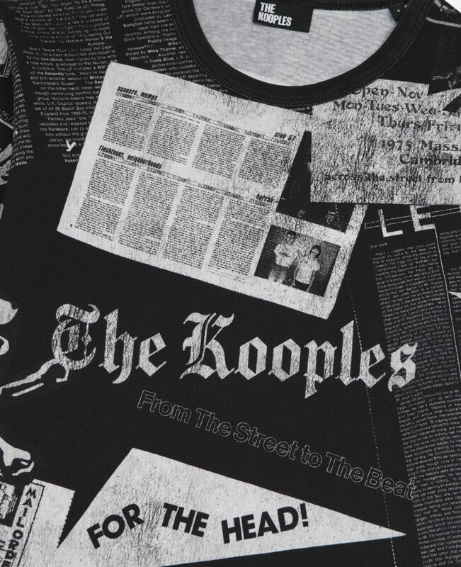 The Kooples FEMME BLACK WASHED t-shirt avec sérigraphie noir et blanc