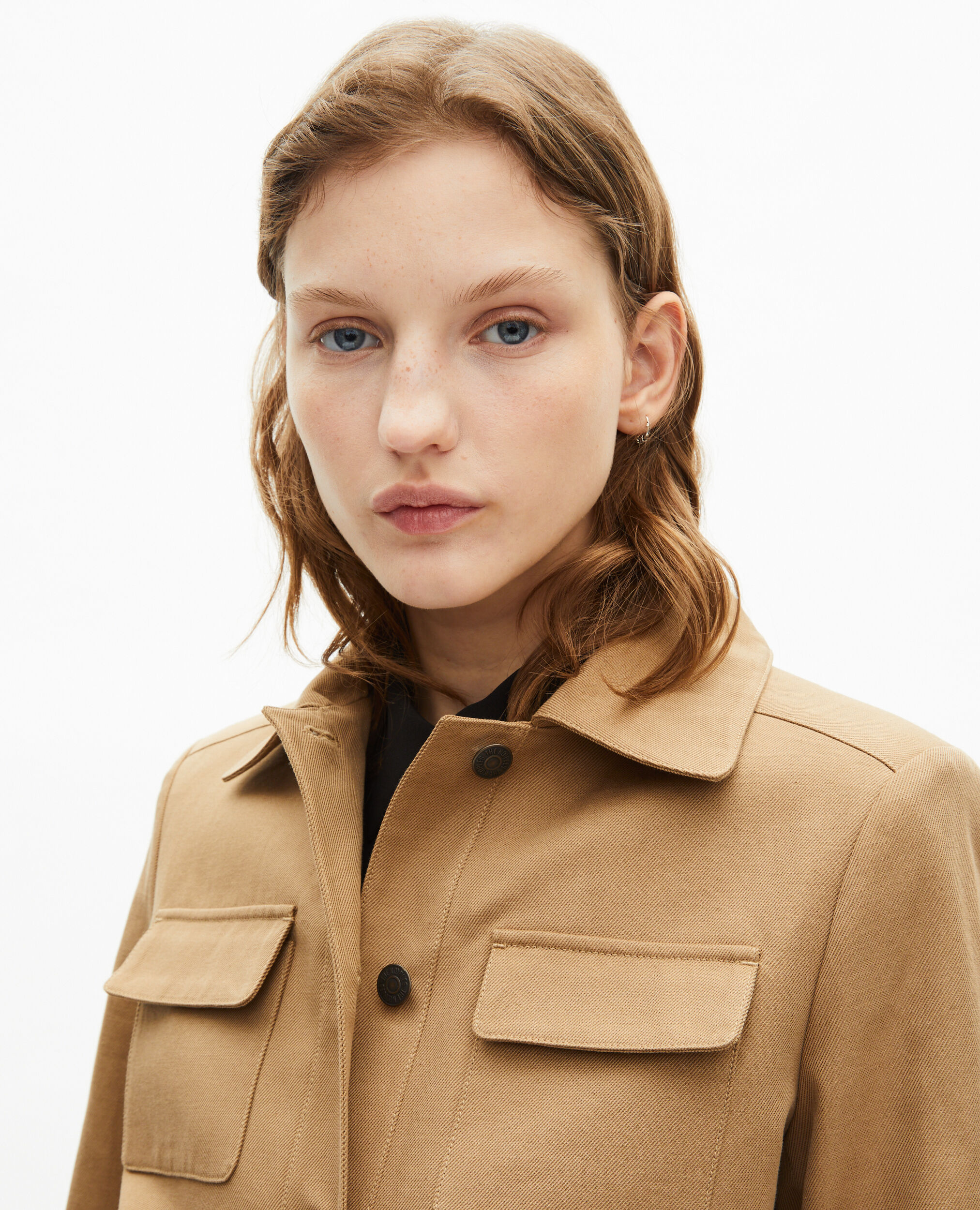 Veste courte en coton et lin beige, BEIGE, hi-res image number null