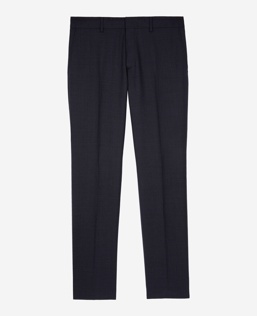 The Kooples MEN NAVY blue flea-foot suit pants