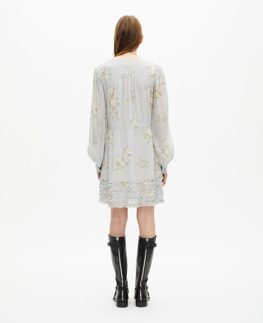 The Kooples FEMME BLUE robe courte imprimé fleuri bleue