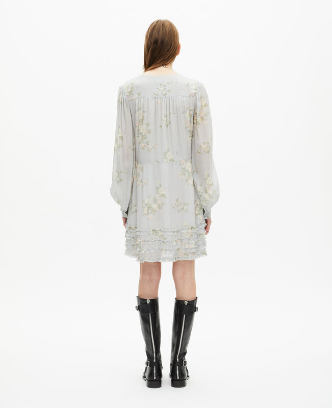The Kooples FEMME BLUE robe courte imprimé fleuri bleue