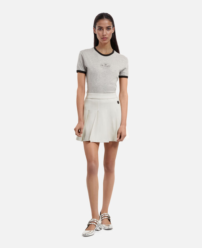 The Kooples FEMME ECRU jupe courte plissée écrue