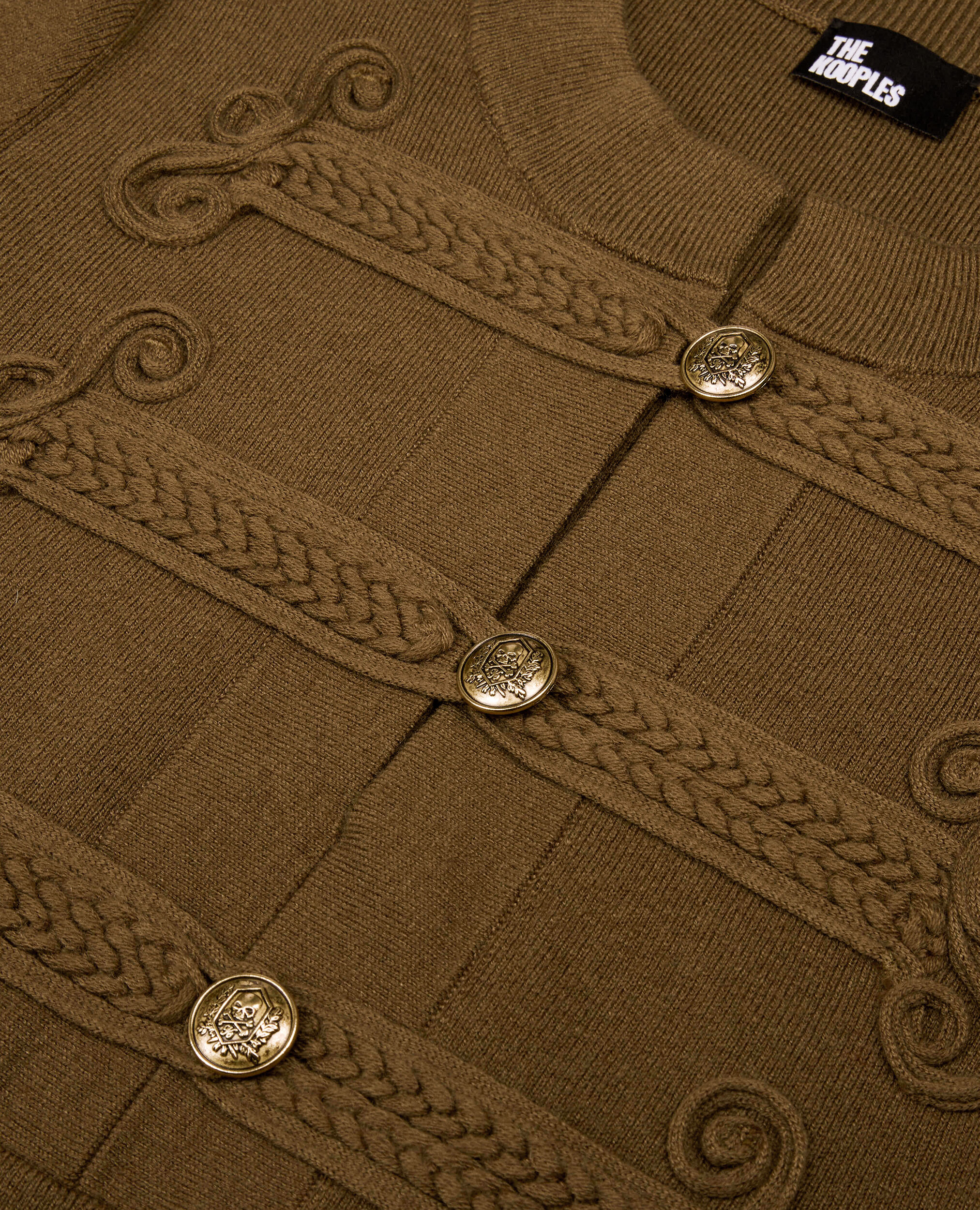 Robe courte style officier en maille kaki, KAKI, hi-res image number null