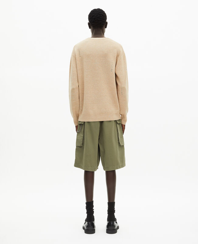 The Kooples HOMME ECRU pull en laine et lin écru