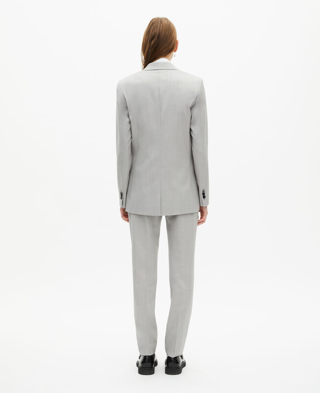 The Kooples FEMME BEIGE veste tailleur simple boutonnage grise