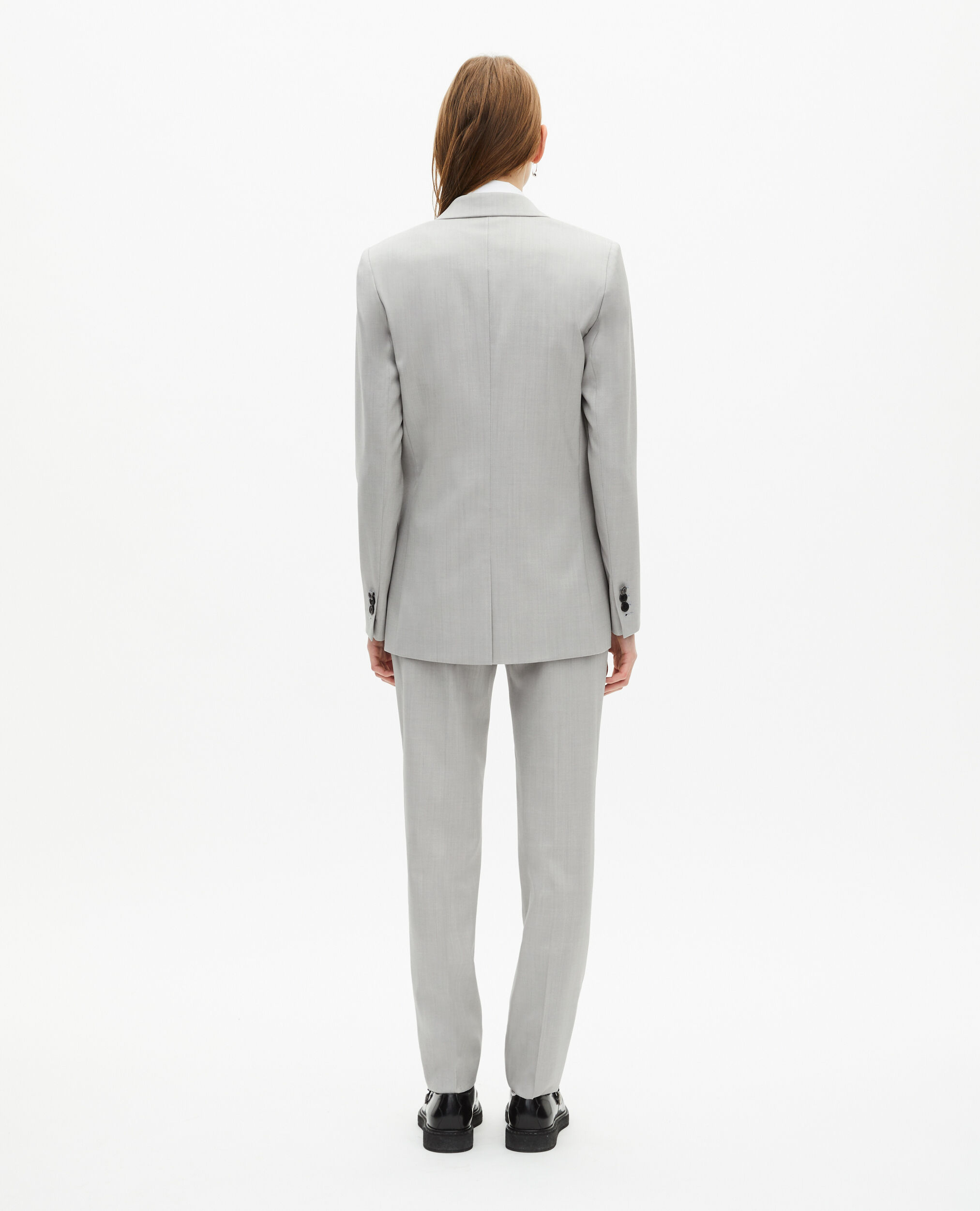 Veste tailleur simple boutonnage grise, BEIGE, hi-res image number null