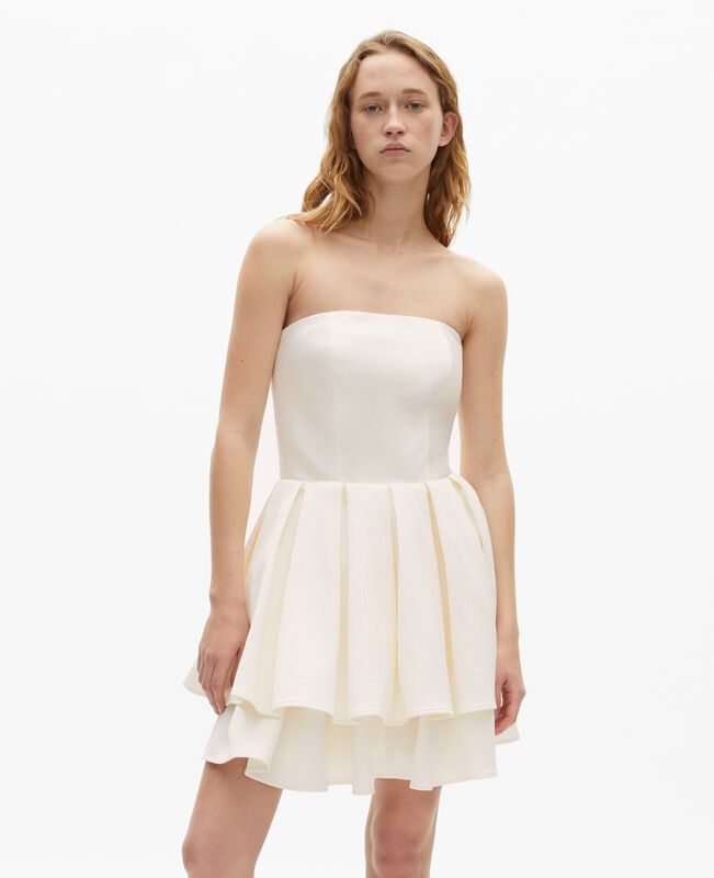 The Kooples FEMME ECRU robe bustier courte écrue