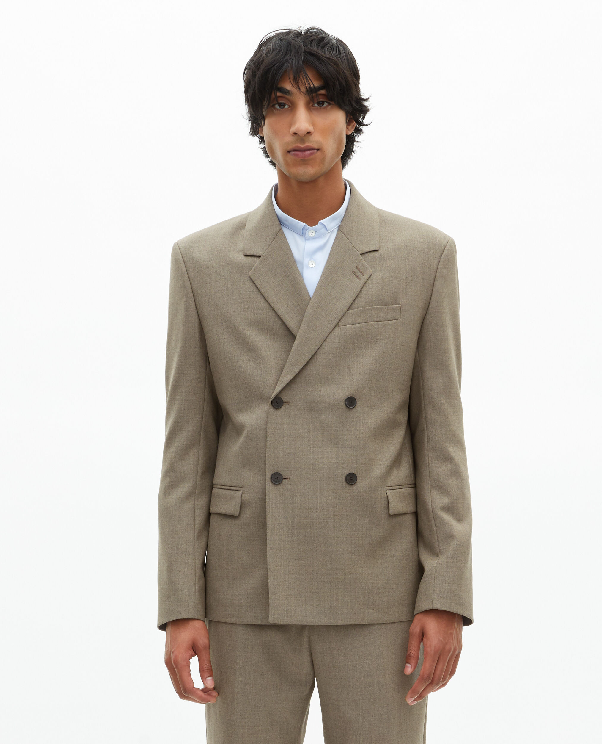Veste de costume en laine beige, BEIGE MELANGE, hi-res image number null