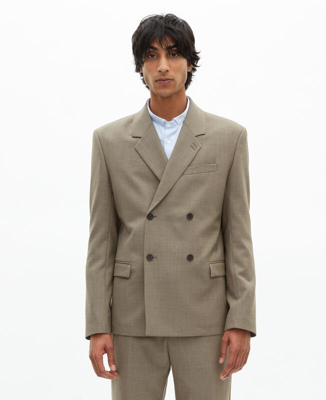 The Kooples HOMME BEIGE MELANGE veste de costume en laine beige