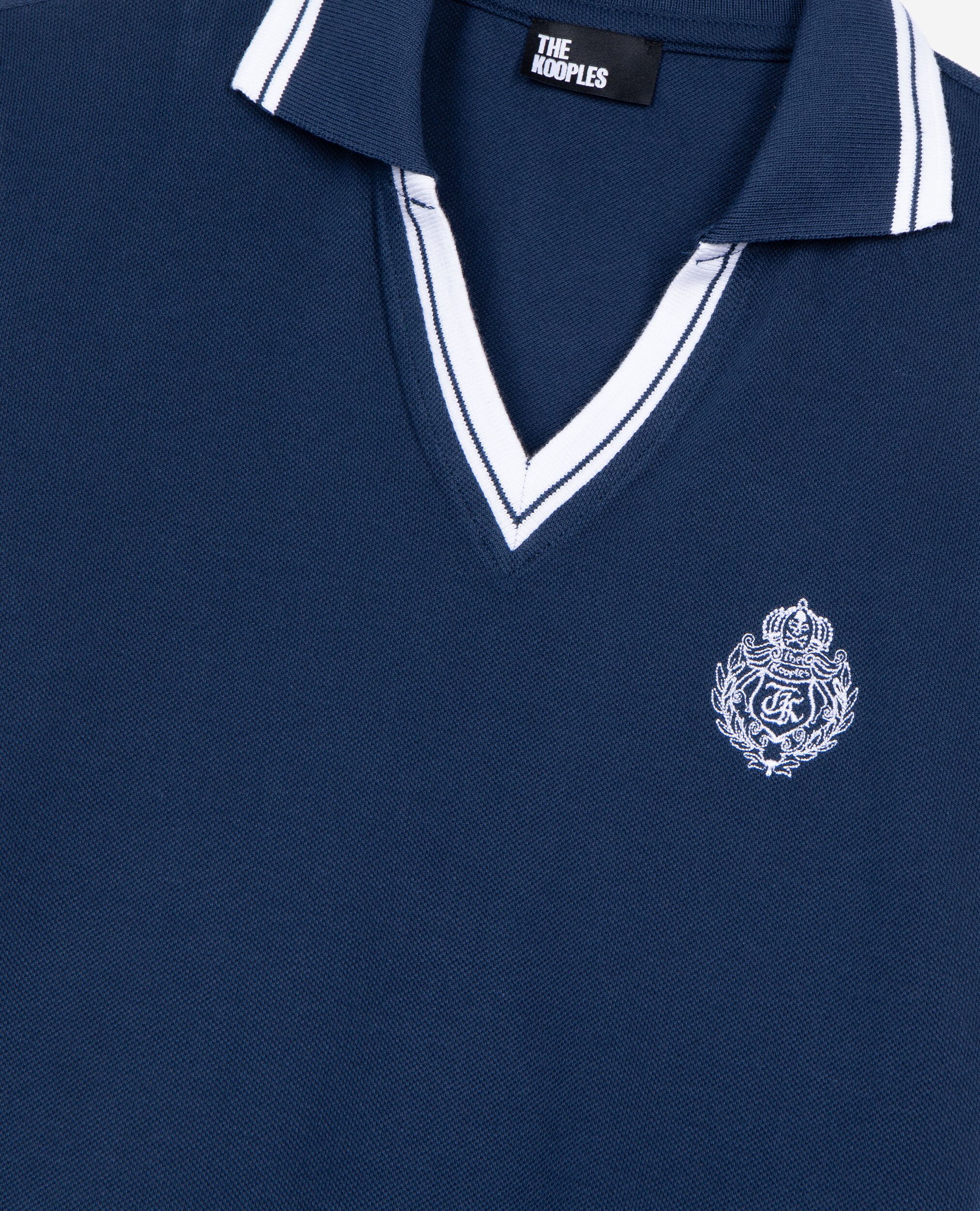 Polo col V bleu, DARK NAVY, hi-res image number null