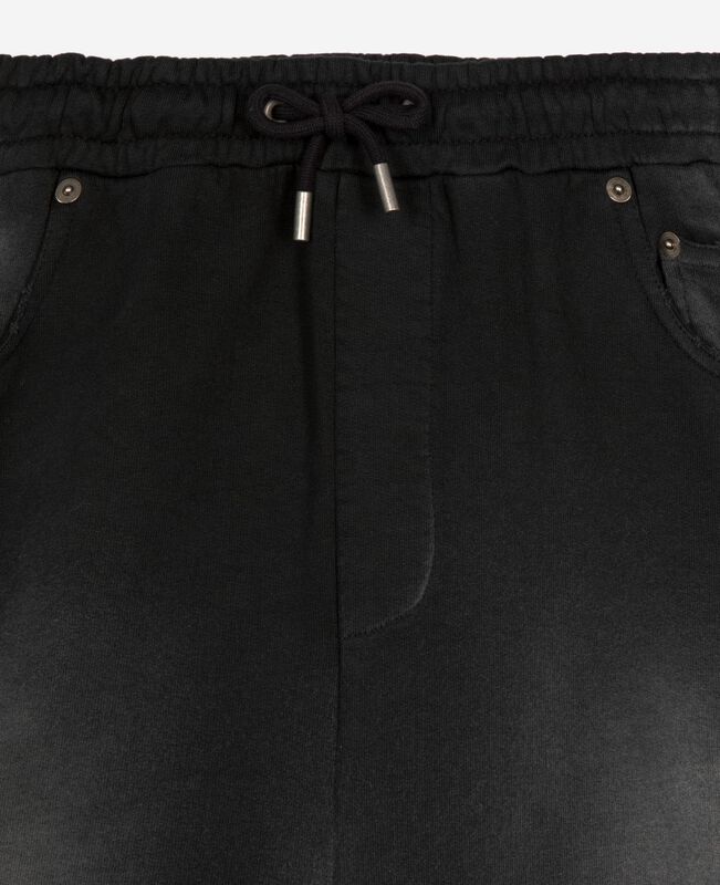 The Kooples HOMME BLACK WASHED bermuda en coton délavé noir