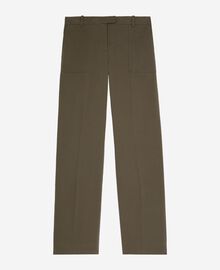 The Kooples FEMME KAKI pantalon large en coton kaki