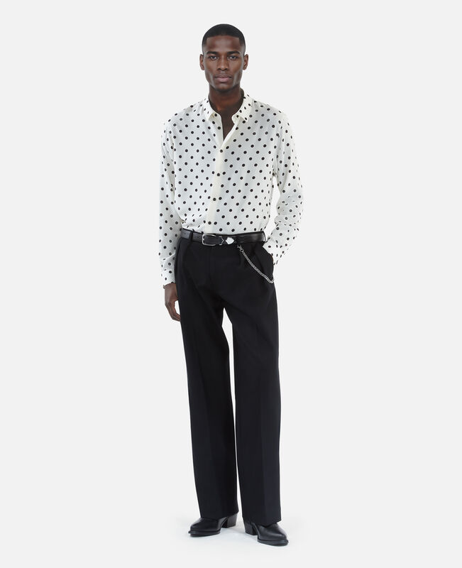 The Kooples HOMME WHITE / BLACK chemise imprimée à pois blanche