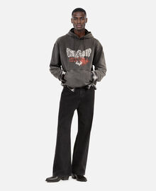 The Kooples HOMME BLACK sweatshirt à capuche et sérigraphie noir 