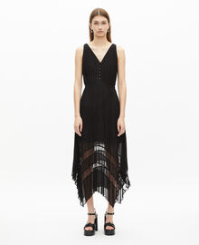 The Kooples FEMME BLACK robe longue plissée noire