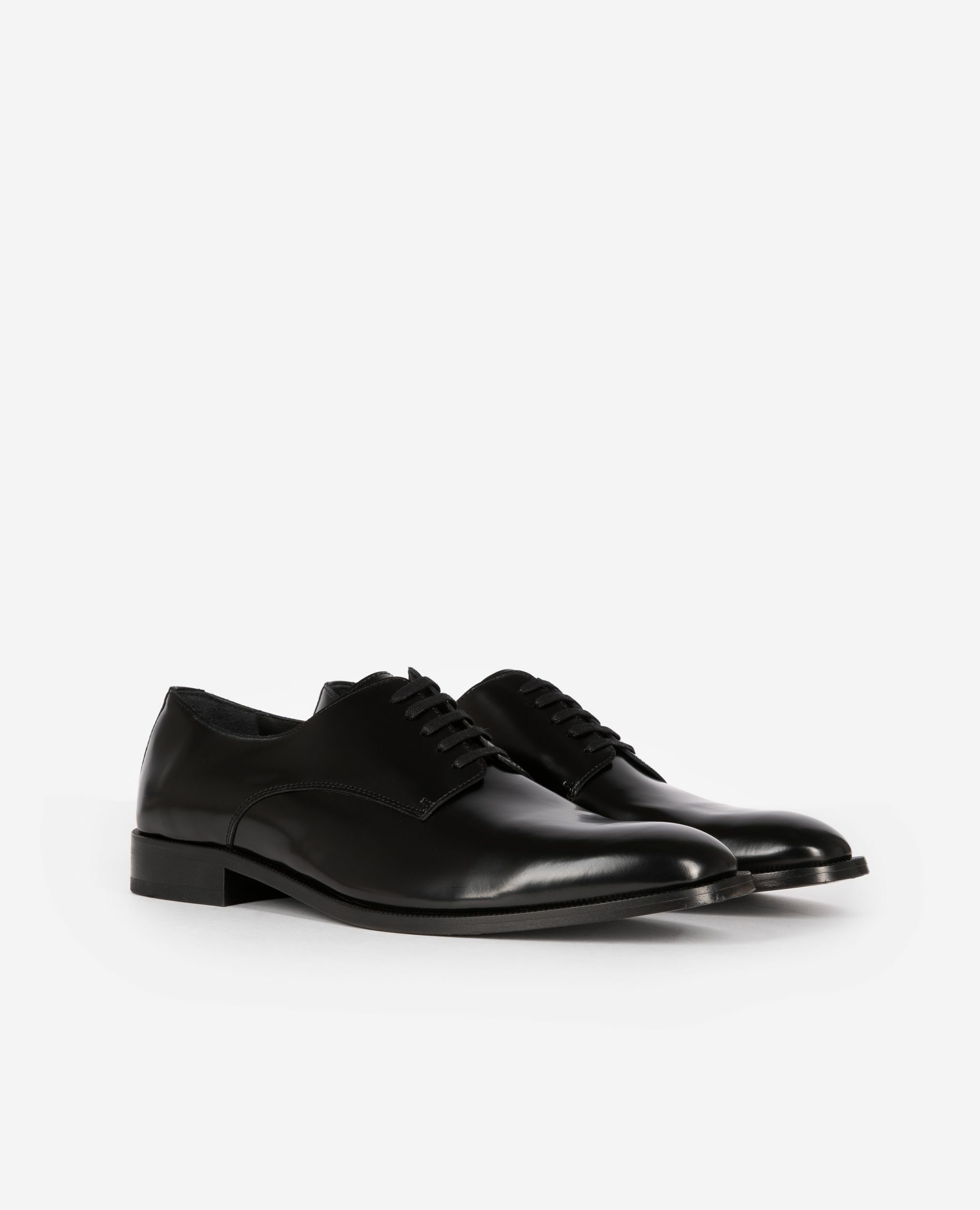 Derbies en cuir noir, BLACK, hi-res image number null
