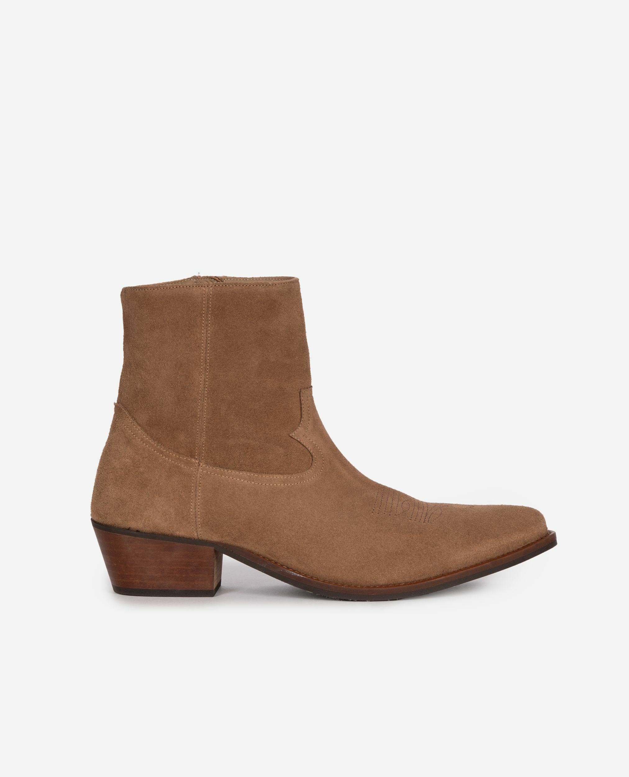Bottines western en cuir marron, BROWN, hi-res image number null