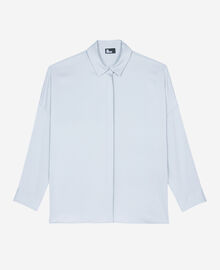 The Kooples FEMME BLUE GREY chemise ample en soie bleue