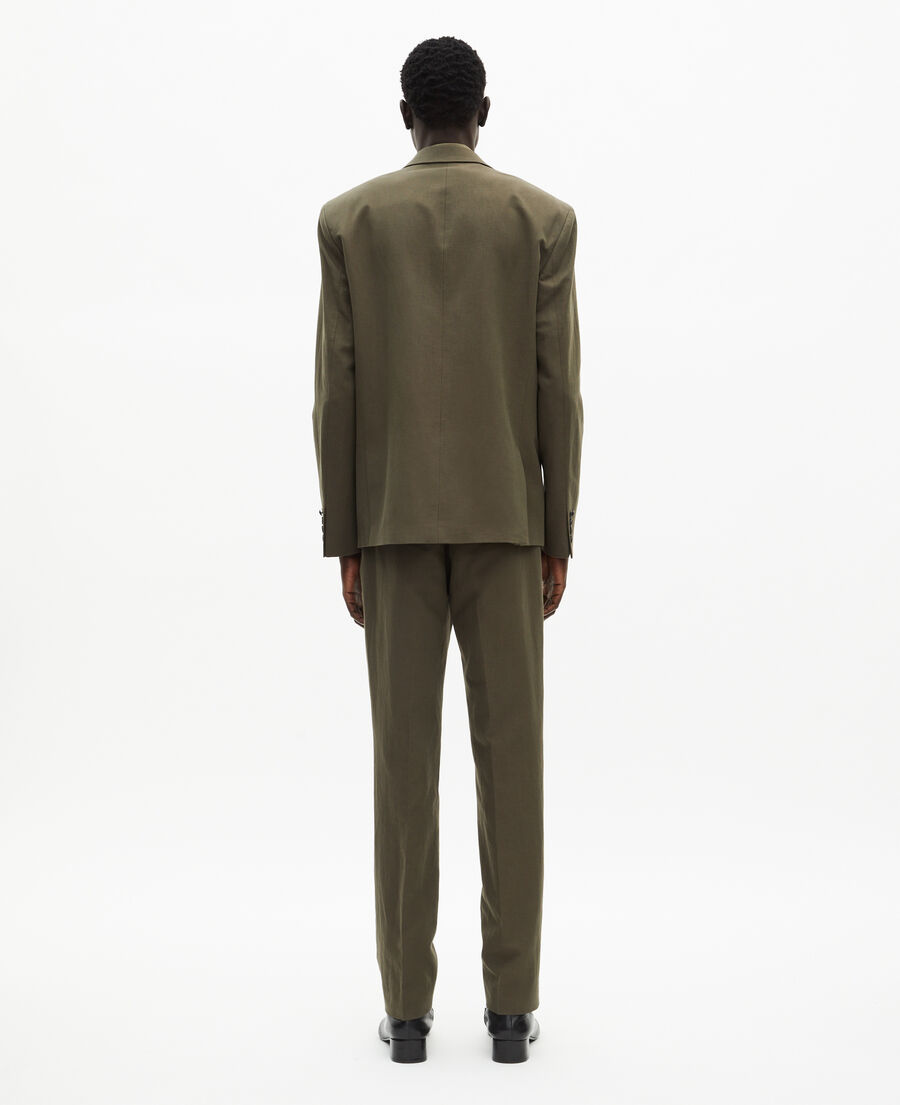 The Kooples HOMME KAKI veste de costume en coton - lin kaki